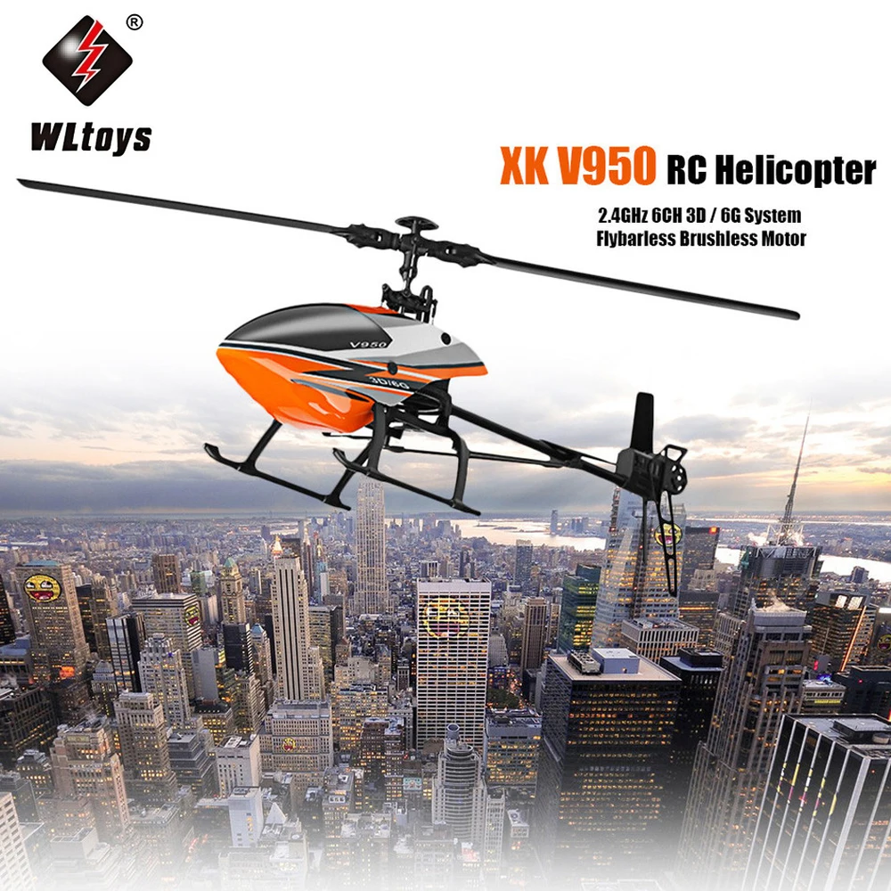 WLtoys V950 Голям Rc Helicopter 2,4 G 6CH 3D6G Система Бесщеточный Двигател Бесколлекторный Дистанционно Управление RTF Самолет Играчки на Открито за Момчета Изображение 0 