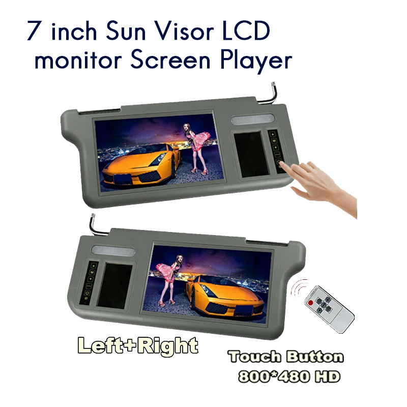 7-Инчов Автомобилен Козирка Вътрешно Огледало за Задно виждане на Екрана на LCD Монитор, DVD/VCD/AV/TV Плеър, Камера за Задно виждане Козирка Изображение 2 