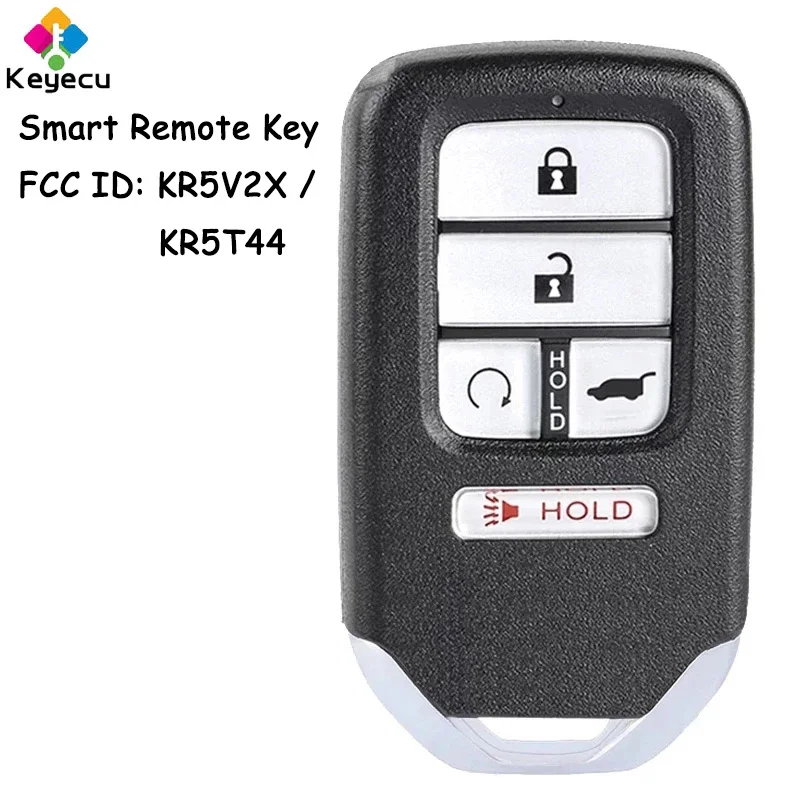 KEYECU Умно Дистанционно Автомобилен ключ с 5 Бутона 433,92 Mhz ID47 Чип за Honda Pilot Паспорт CR-V, Civic Ключодържател KR5V2X/KR5T44/KR5 T44