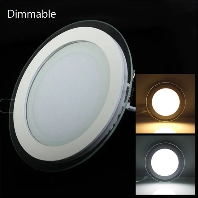 Димиране на led Панел лампа с кръгла стъклен панел Лампа 6 W 9 W И 12 W 18 W Таван с Вградени осветителни тела SMD 5630 LED Paine Лампи AC85-265V Изображение 0 