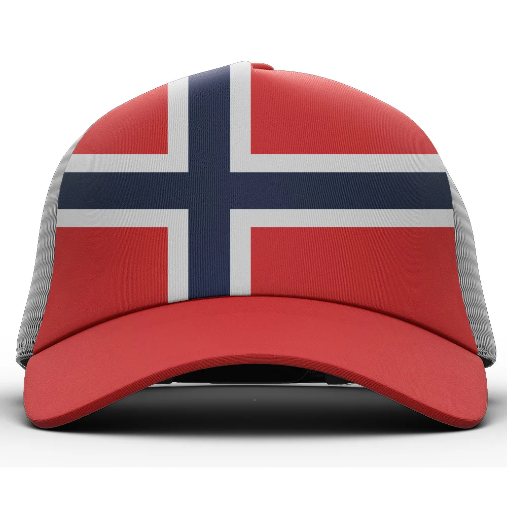 НОРВЕГИЯ мъжки младежки безплатен индивидуална поръчка на име номер на шапка национален флаг norge норвежкото кралство е държава печат на снимки с текст бейзболна шапка Изображение 0 