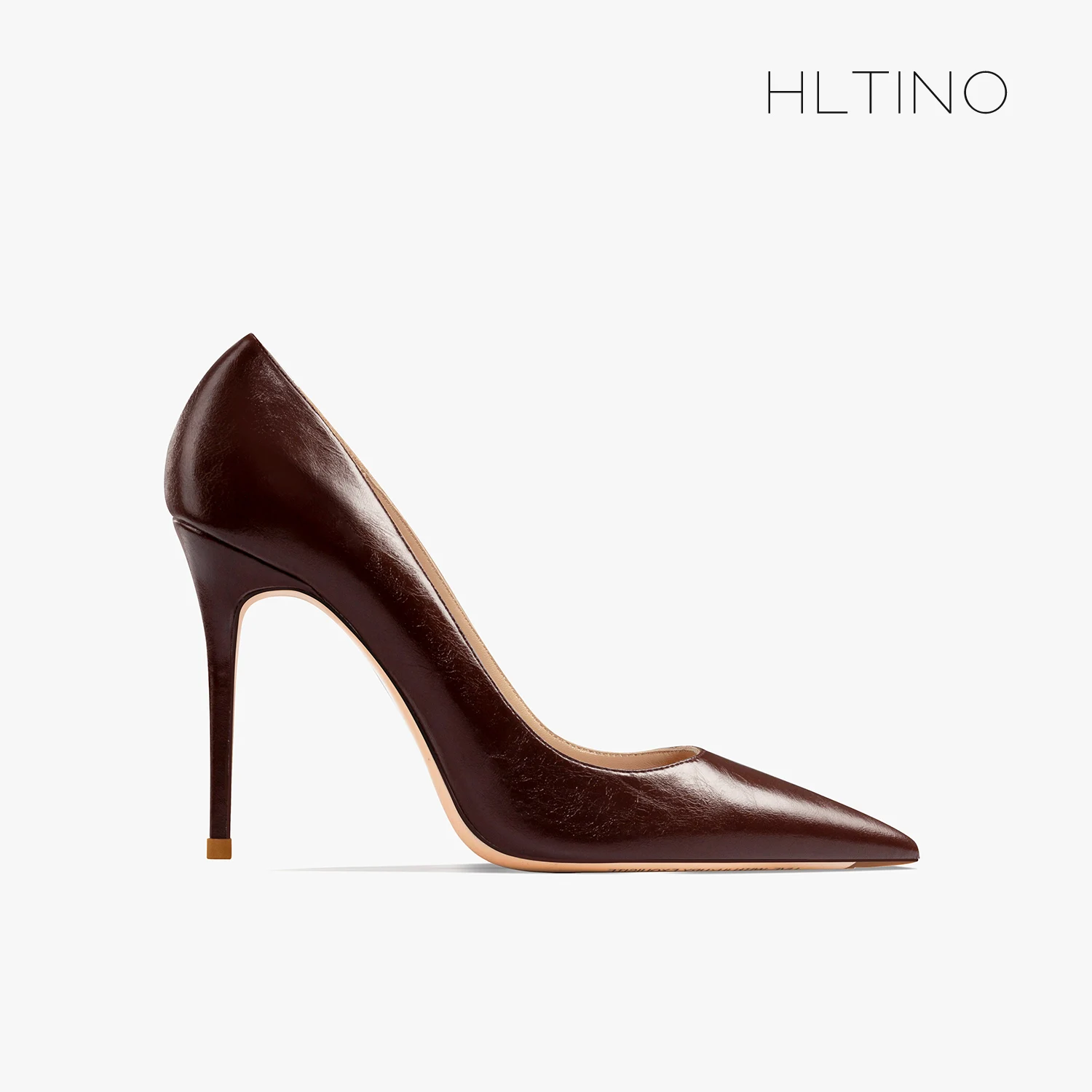 Дамски Модни обувки Есен-тъмно кафе цвят, Пикантен обувки-лодка на Висок Ток с остър пръсти, Нови женски Офис обувки на висок ток, Елегантни обувки за възрастни Изображение 0 