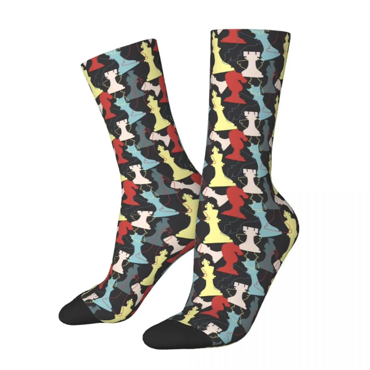 Модерен Мъжки Мъжки Чорапи Harajuku Многоцветни Шахматни Чорапи От Полиестер Спортни Дамски Чорапи Пролет Лято Есен Зима