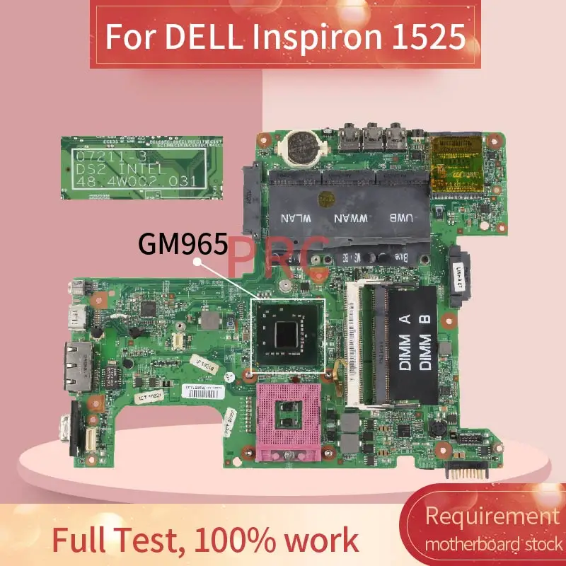 За DELL Inspiron 1525 дънна Платка на Лаптоп 07211-3 GM965 DDR2 дънна Платка на Лаптоп Изображение 0 