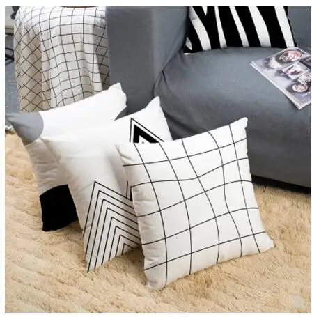 Модерна минималистичная черно-бяла линия, калъфка за прегръдки, геометричен модел на калъф за диванной възглавници за хол