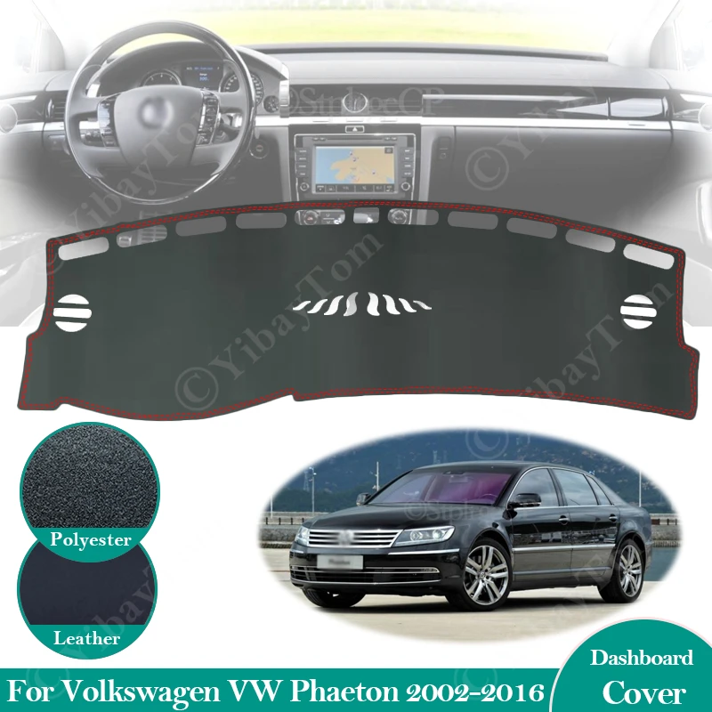 За Volkswagen VW Phaeton 2002 ~ 2016 3D Противоскользящий Кожена Подложка на Кутията на Таблото Мат Козирка Dashmat Защита на Килима Аксесоари Изображение 0 