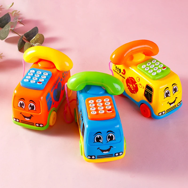 Нов Kawaii Детски Електрически Телефон Мультяшная Модел Подаръци Ранните Развиване На Развиващите Музикални Звукови Образователни Играчки Изображение 0 