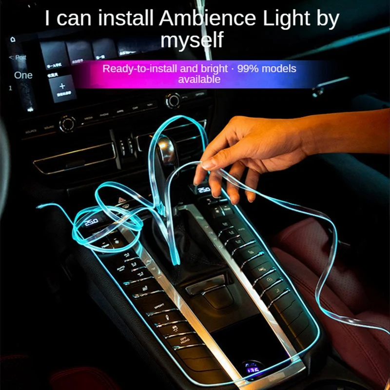 USB Авто Студена светлина Безжичен Околния Лампа led Без Промяна на реда на Двигател Светлина (Червен) Изображение 2 