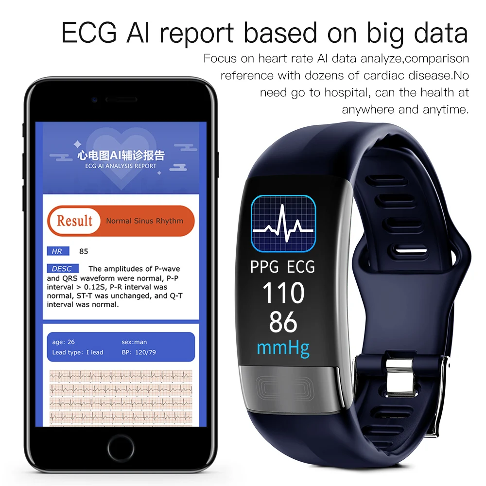 високо качество на ЕКГ Смарт часовници гривна Монитор на Сърдечната Честота ТОЧКИ Смарт Часовници Гривна за Кръвно Налягане 2020 Г. най-Новият Водоустойчив Гривна