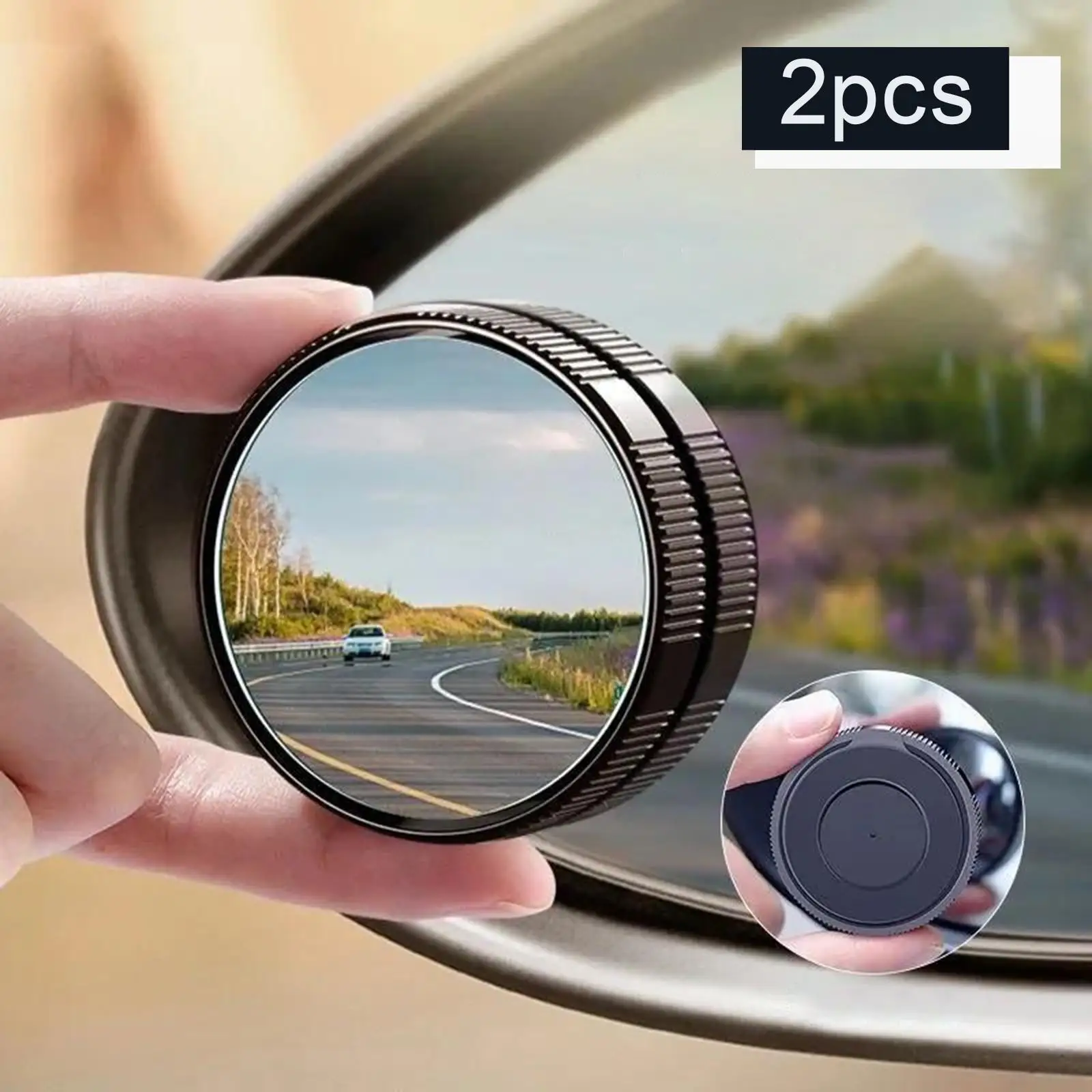 2 Част Кръгли Огледала Сляпа зона Регулируема HD Стъкло за Леки и Товарни Автомобили Изображение 0 