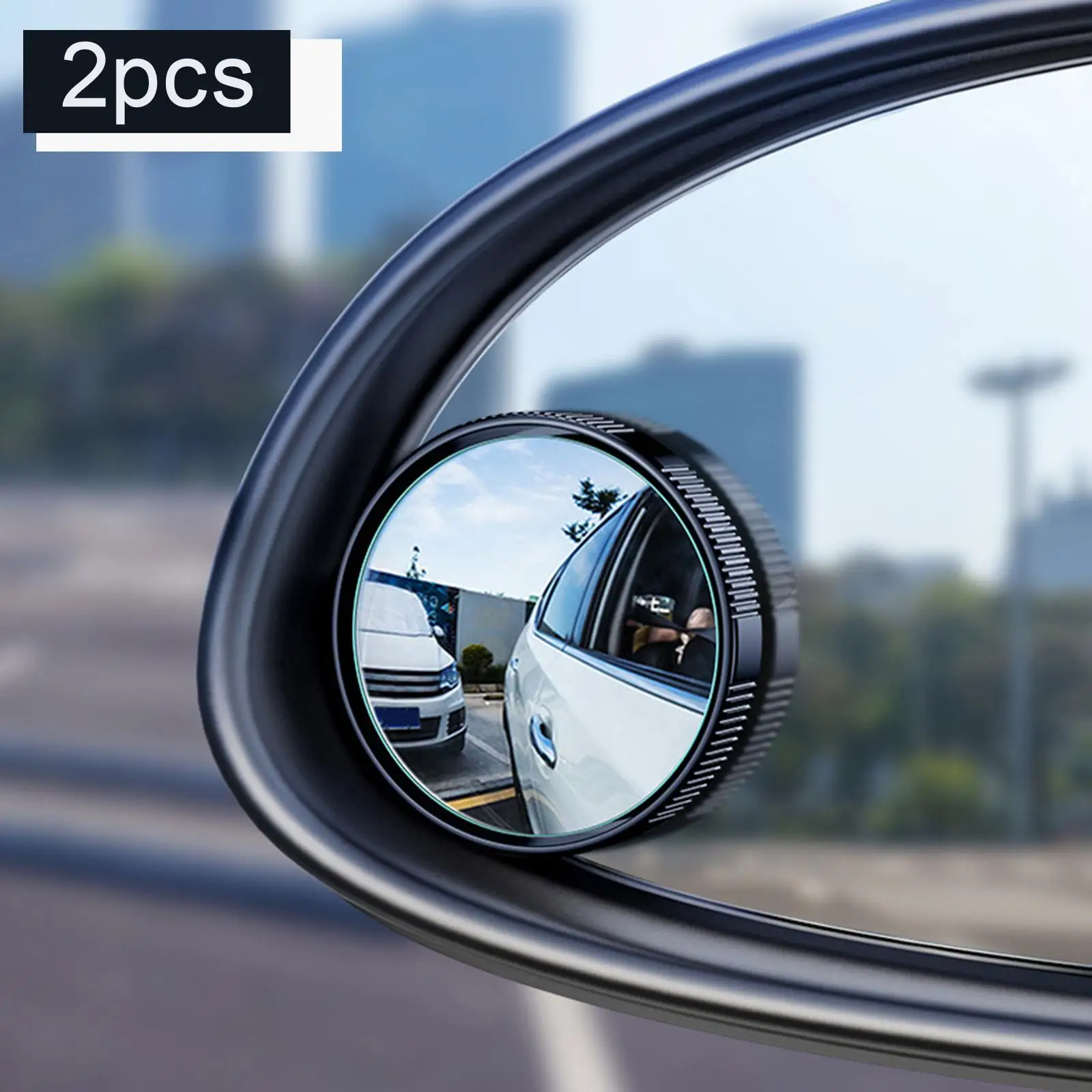 2 Част Кръгли Огледала Сляпа зона Регулируема HD Стъкло за Леки и Товарни Автомобили Изображение 1 