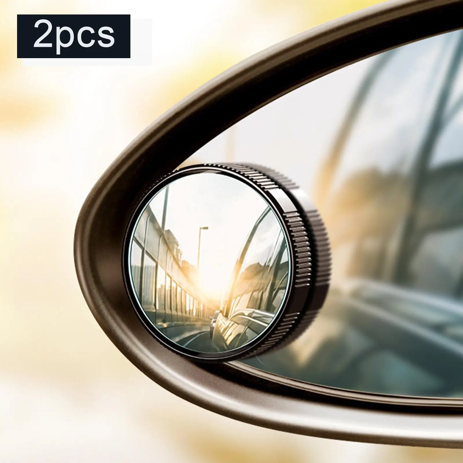 2 Част Кръгли Огледала Сляпа зона Регулируема HD Стъкло за Леки и Товарни Автомобили Изображение 3 