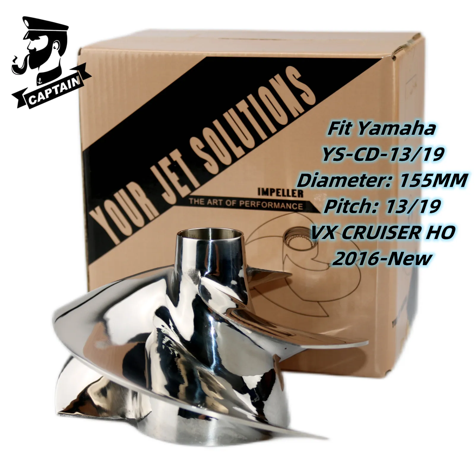 Капитан YS-CD-13/19 Подходящ за Yamaha Jet Ski Paddle Витлото VX CRUISER ХО 2016-Новата 155 мм 3 Полирани Остриета