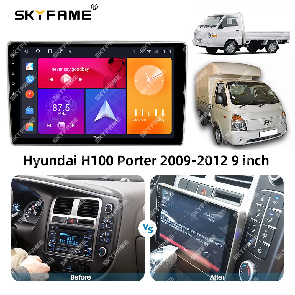 SKYFAME Автомобили Рамка Престилка Адаптер За Hyundai H100 Porter 2009-2012 Android Радио Тире Монтаж на Панел Комплект Изображение 4 