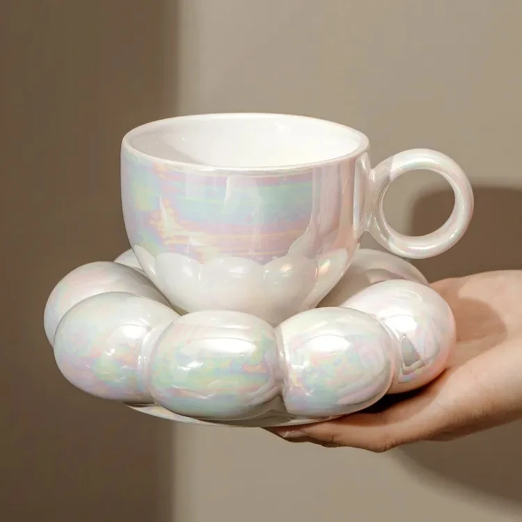 Скандинавските Керамични Чаши Чаши за Кафе с Тавата Забавно Посуда за Напитки Оригиналната Чаша за Чай Голям Набор от Креативни Подаръци на Приятелите си Изображение 2 