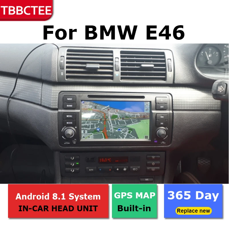 2 Din Android Радио BT GPS Навигация, WIFI Стерео Видео За BMW E46 1998 ~ 2004 Автомобилен Мултимедиен Плеър