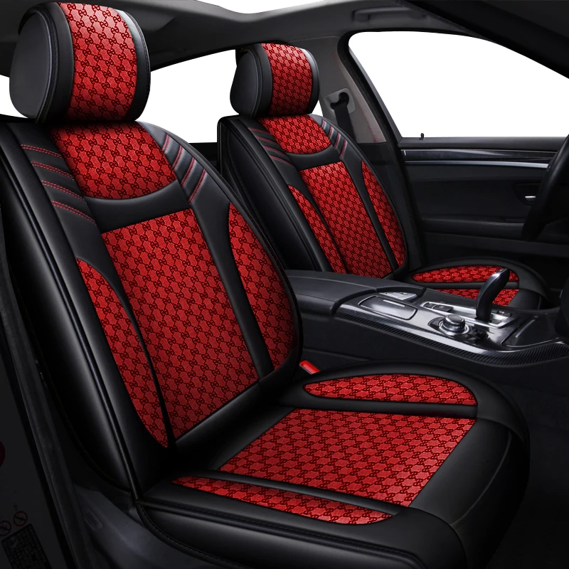 5-Местен Качествен Калъф за автомобилни седалки от изкуствена кожа + лен, Аксесоари за интериора на BMW X1 X2 X3 X4 X5 X6 X7 1-Series 2-Series