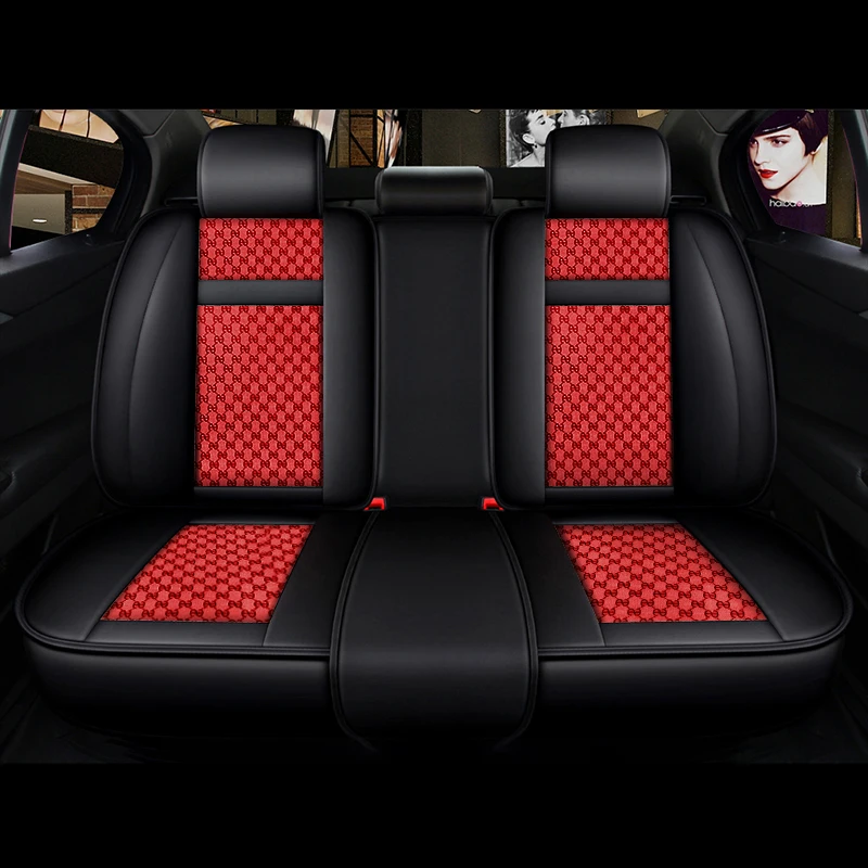 5-Местен Качествен Калъф за автомобилни седалки от изкуствена кожа + лен, Аксесоари за интериора на BMW X1 X2 X3 X4 X5 X6 X7 1-Series 2-Series Изображение 2 