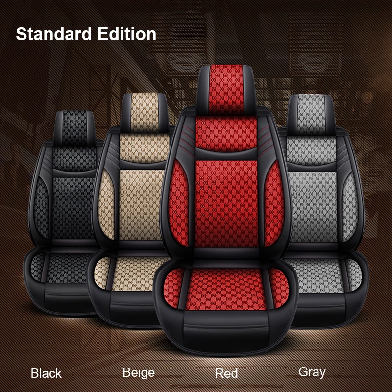5-Местен Качествен Калъф за автомобилни седалки от изкуствена кожа + лен, Аксесоари за интериора на BMW X1 X2 X3 X4 X5 X6 X7 1-Series 2-Series Изображение 5 