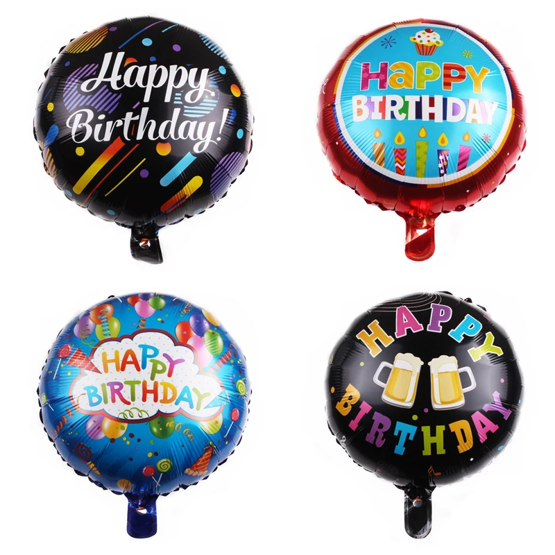 18-Инчови Кръгли Мультяшные Балони На Рожден Ден Честит Рожден Ден Букви Плаващи Балони Рожден Ден Украси Балони Изображение 0 