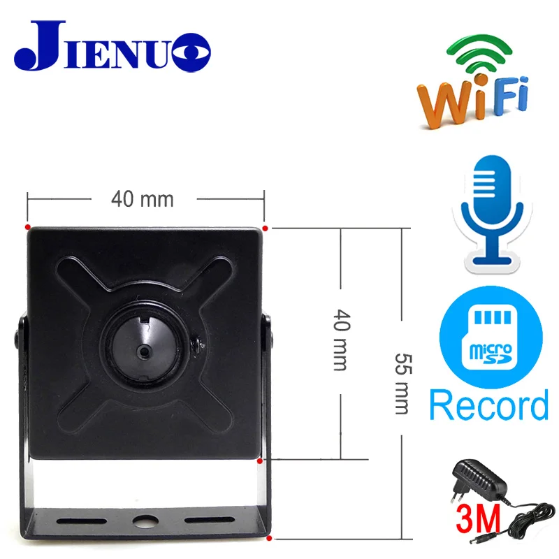 Camhipro 2-Мегапикселова Камера Мини Wifi Поддръжка на видео наблюдение, Аудио Слот за SD Ip камера Безжична Домашна Сигурност 1080P JIENUO