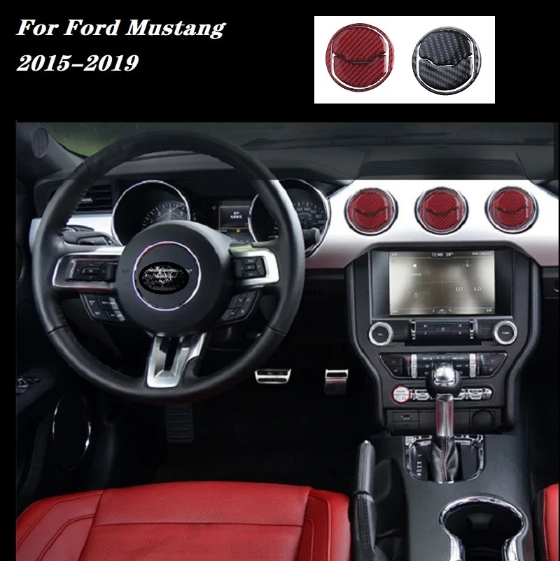 Въглеродни Влакна Отдушник На Изхода Тампон За Оформяне На Интериора На Декоративни Стикери Са Подходящи И За Ford Mustang 2015-2020 Автомобилни Аксесоари