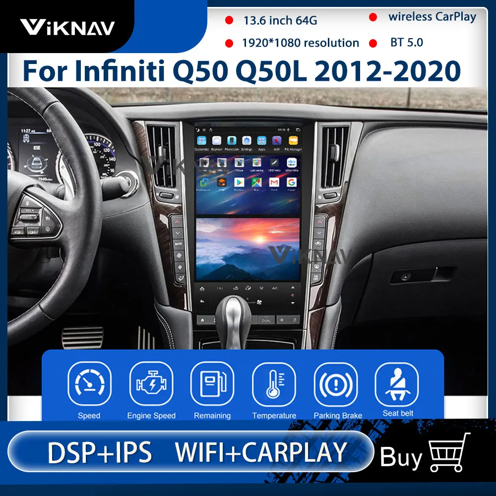 2din Android автомагнитола За Infiniti Q50 Q50L 2012-2020 с екран, мултимедиен DVD плейър GPS автомобилна навигация авто стерео