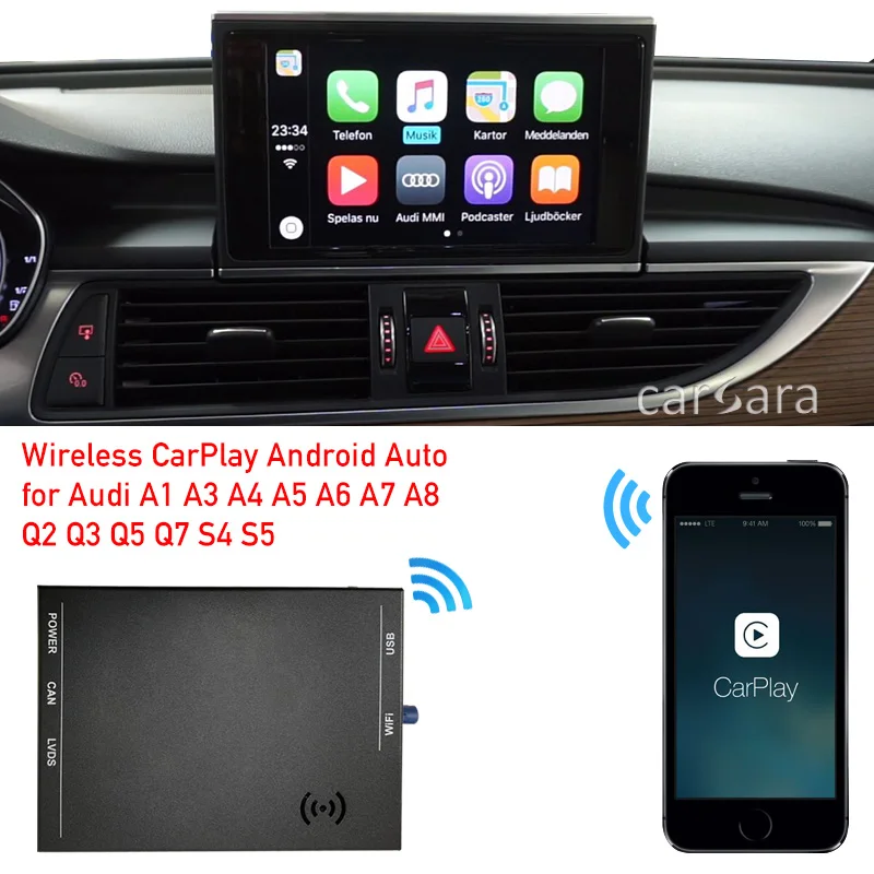 Адаптер за iPhone carplay за автоматично интерфейса на android за 2012-2018 A6 A7 C7 MMI радио екран работи с iPhone и android телефон airplay ios