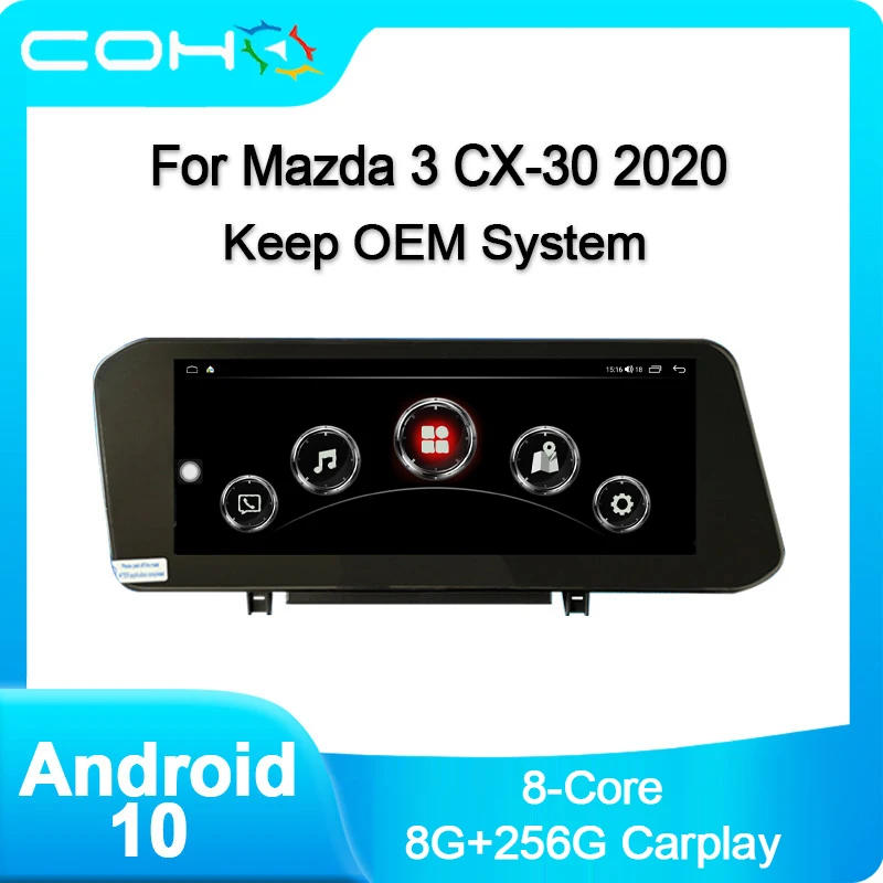 За Mazda 3 CX-30 2020 Двойна Система от 1920*720 8G 256G Автомобилен Плейър Pultimedia GPS Авто Радио Стерео Android 10 Восьмиядерный