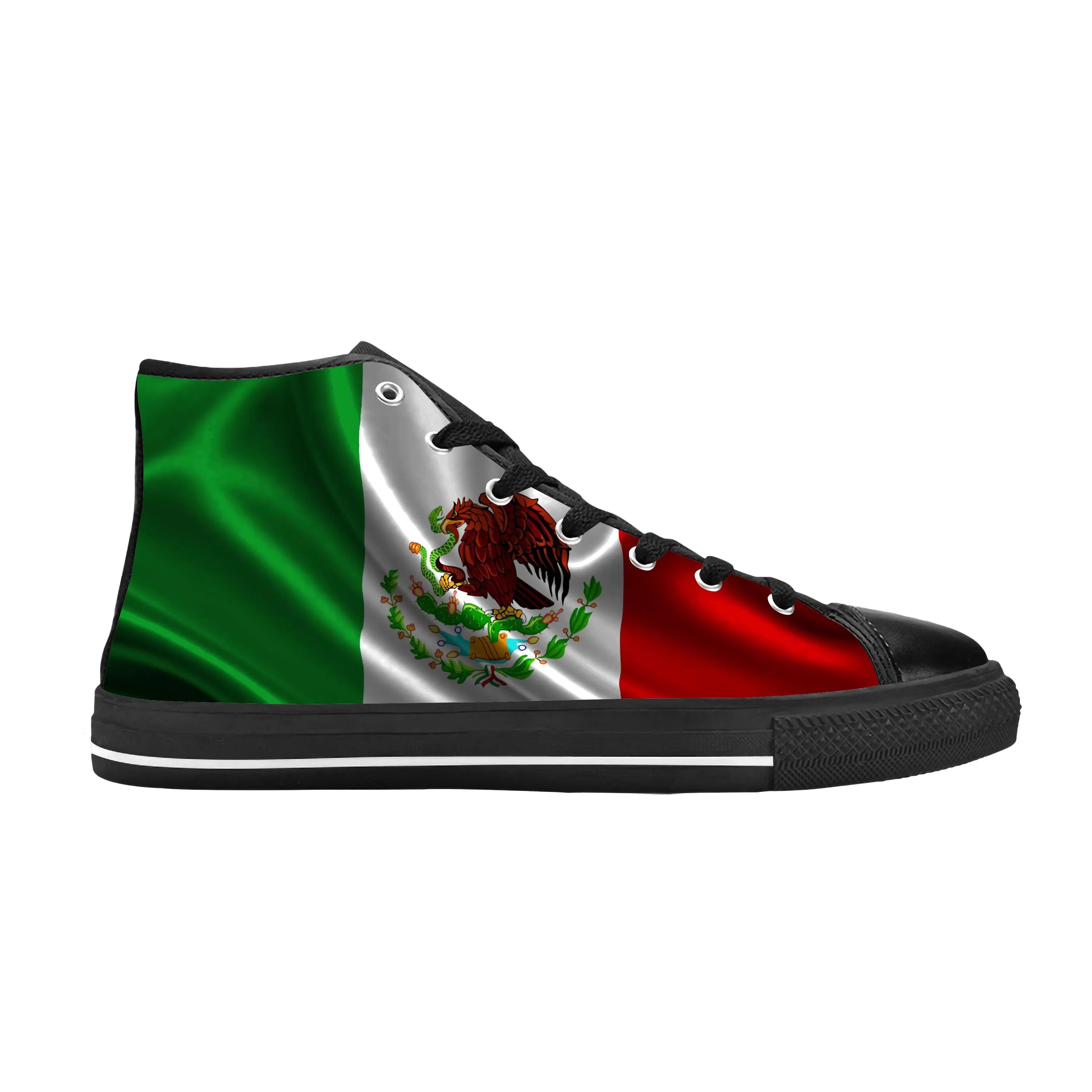 Мексико Мексикански Флаг Патриотическая Гордост Модни Забавно Ежедневни Тъканта, Обувки С Висок Берцем Удобни Дишащи Мъжки И Дамски Маратонки С 3D Принтом Изображение 0 