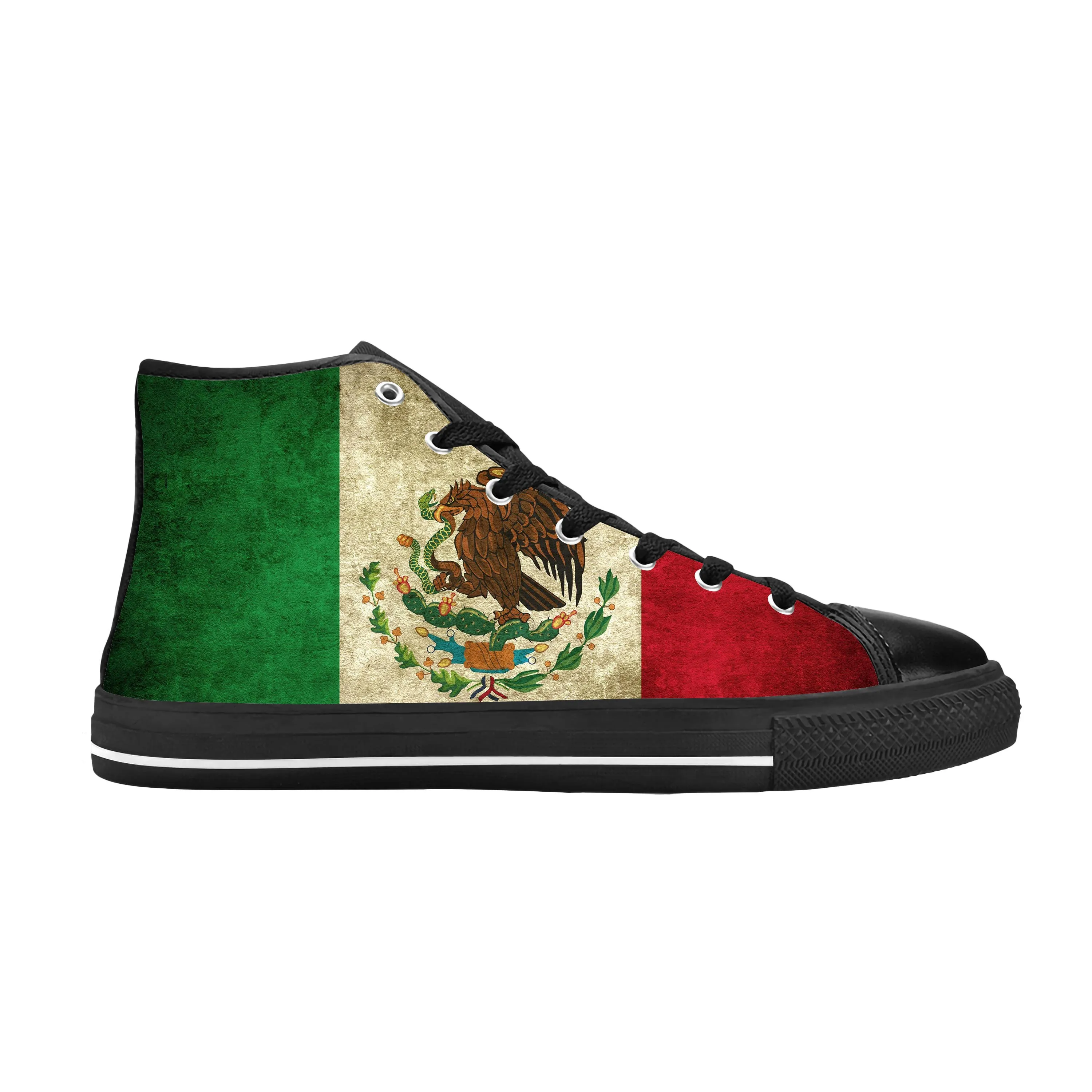 Мексико Мексикански Флаг Патриотическая Гордост Модни Забавно Ежедневни Тъканта, Обувки С Висок Берцем Удобни Дишащи Мъжки И Дамски Маратонки С 3D Принтом Изображение 2 