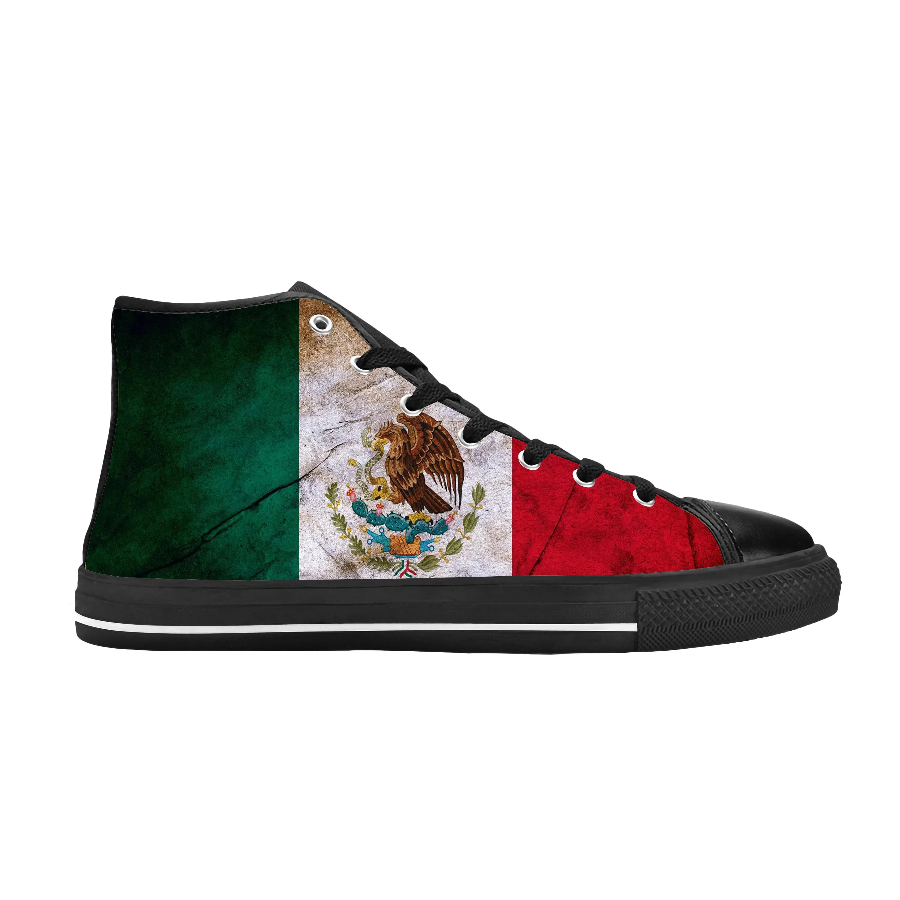 Мексико Мексикански Флаг Патриотическая Гордост Модни Забавно Ежедневни Тъканта, Обувки С Висок Берцем Удобни Дишащи Мъжки И Дамски Маратонки С 3D Принтом Изображение 4 