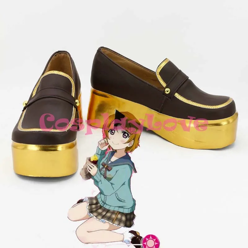 Най-новото Произведено по Поръчка на Японското аниме Lovelive! Висок Ток Кафяв Koizumi Hanayo Cosplay Обувки Ботуши На Хелоуин Коледа