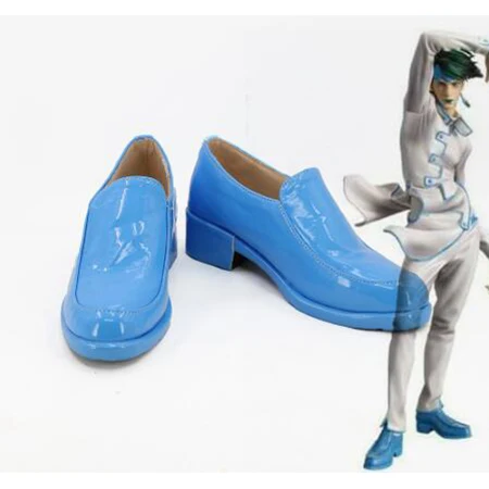 Jojo ' s Bizarre Adventure 4 Рохан Киши Обувки за Cosplay, Обувки Синя Мъжки Обувки Костюм Индивидуални Аксесоари Обувки за Парти на Хелоуин