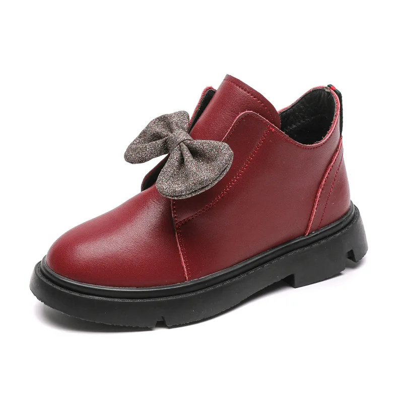 Обувки за момичета от 4 до 12 години, Новост 2022 г., Есенно-зимните Модни Модни Обувки на Принцеса за момиченца, Британски Обувки, Памучни Обувки от естествена кожа Изображение 4 