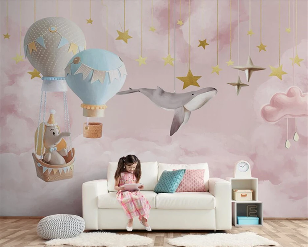 beibehang Потребителски Скандинавските прости облак с ръчно рисувани, нов фон за детска стая, тапети от папие-маше, тапети, домашен декор Изображение 0 