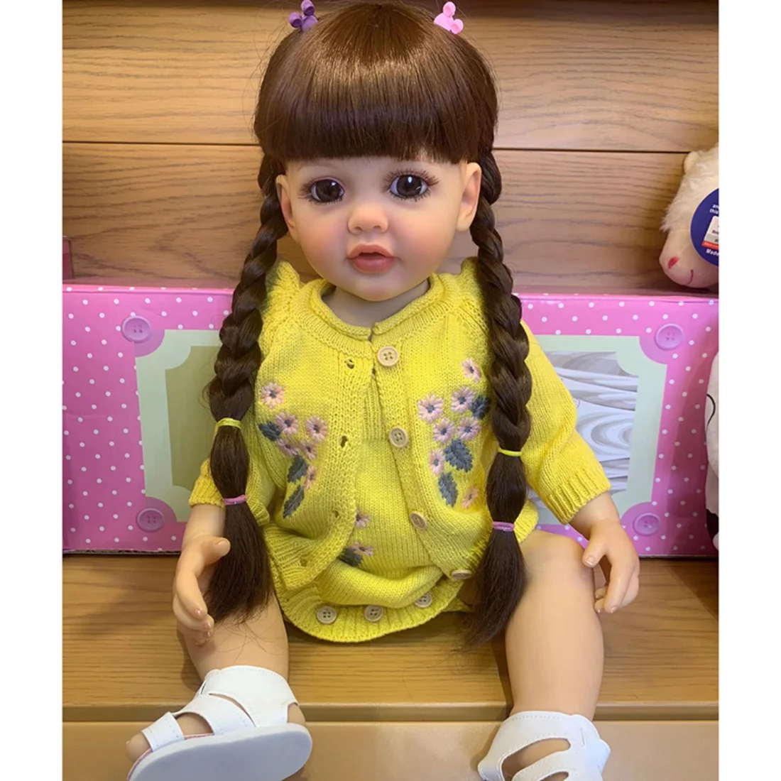 55 СМ Вече е Завършен Рисувани Възстановената Миличка Момиче Кукла Бети Принцеса Момиче Кукла Ръчно Рисувани Кукла Подаръци Играчки за Деца