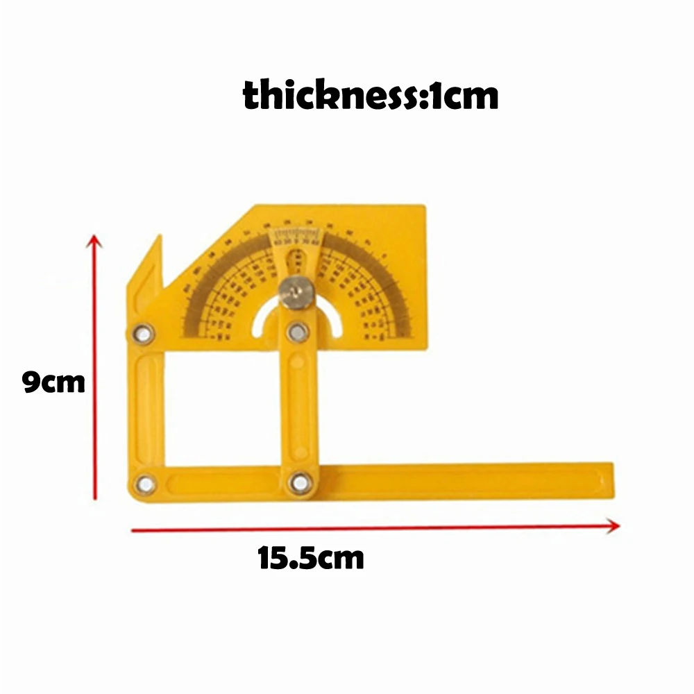 От 0 ° до 180° за измерване на вътрешния/Външния ъгъл Пластмасов Транспортир Прецизен Транспортир и Угломер Дървообработващи измервателни инструменти Изображение 5 