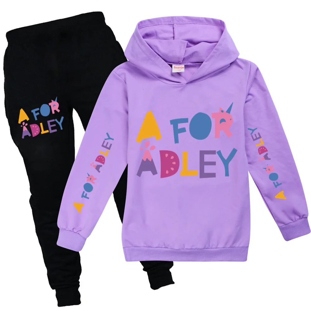 A за Adley, Детски Бутикови дрехи, 3D Памучен Детски Дрехи, Тениска за момичета, Костюм със штанами, Училищни дрехи За момичета, детски блузи Изображение 1 