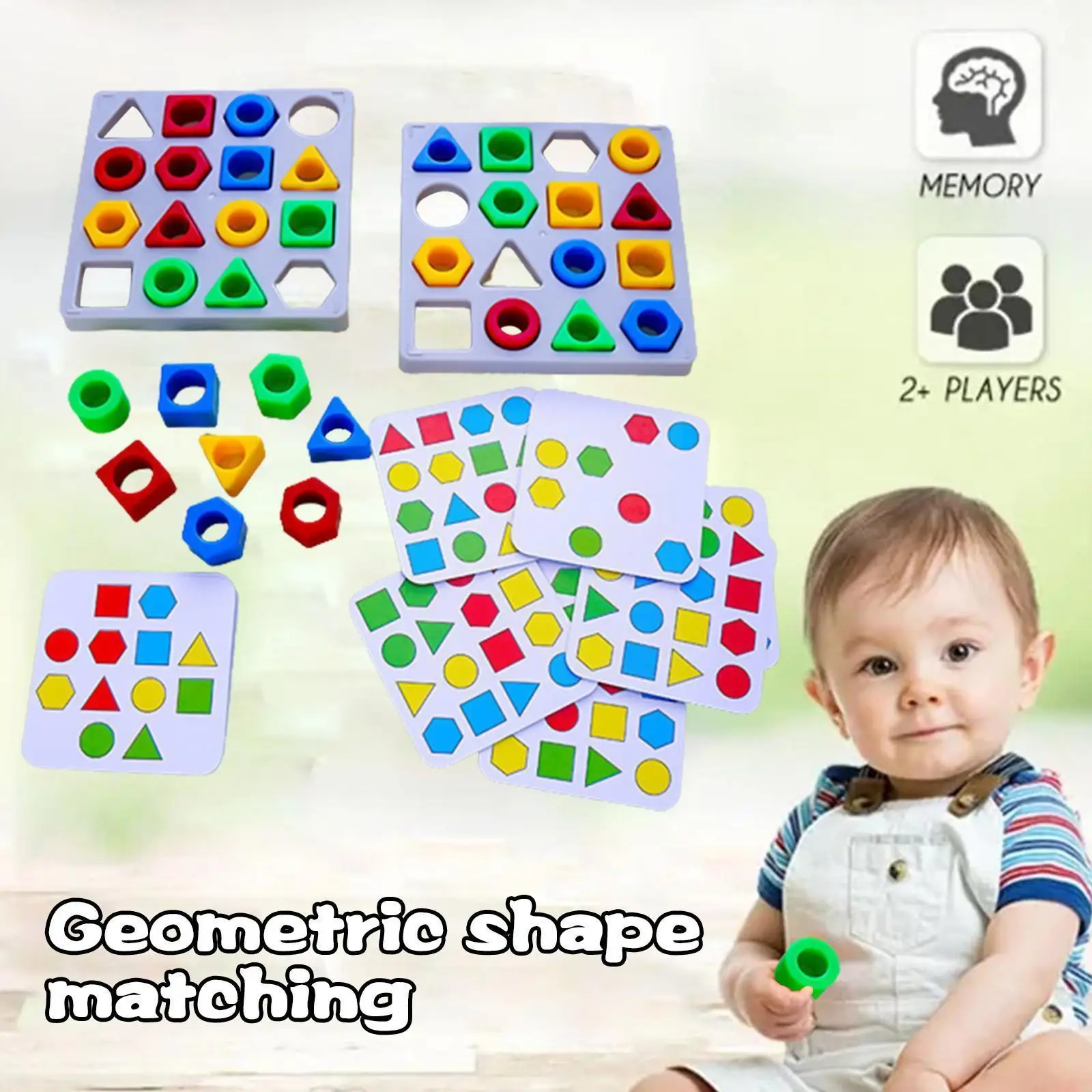 Играчките За Ранно Обучение на Геометрична Форма, Подходящи По Цвят Пъзели, Образователни Дървени Играчки За Бебета, Интерактивни Бойна Игра, Вечерни T6G2 Изображение 0 