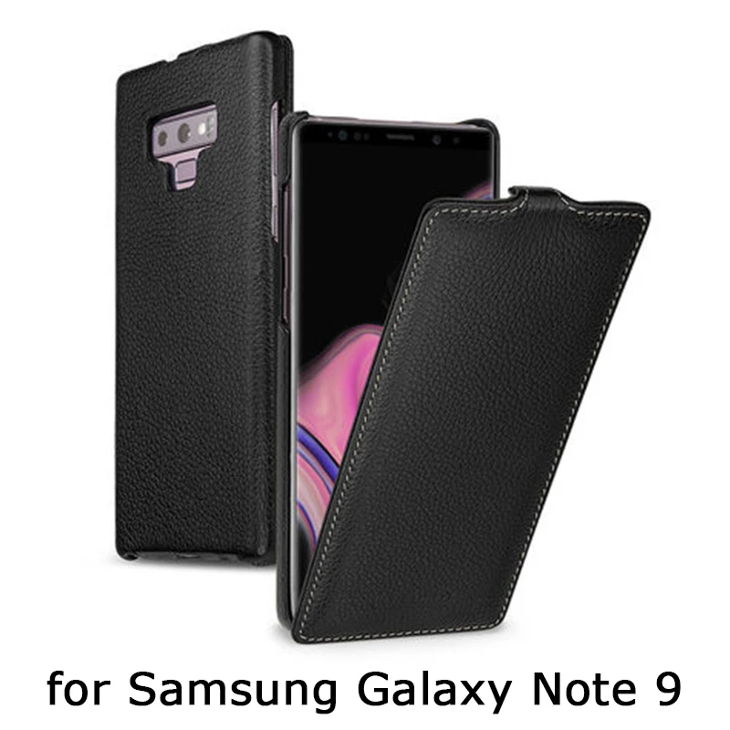 Бизнес Флип Калъфи Калъф за Samsung Galaxy Note 9 Калъф-Луксозен Калъф от Естествена Кожа за Телефон Калъф Чанта за Fundas Galaxy Note 9 Мода