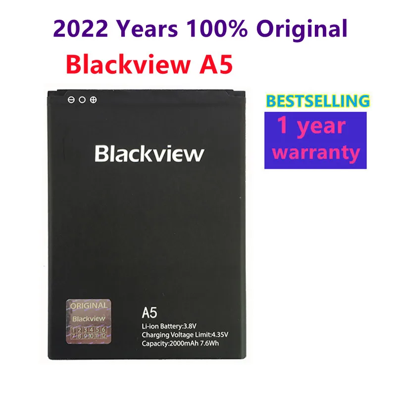 100% Нова Оригинална Батерия Blackview A5 Батерия 2000 ма Резервна Батерия, Подмяна Blackview A5 Смартфон Изображение 0 