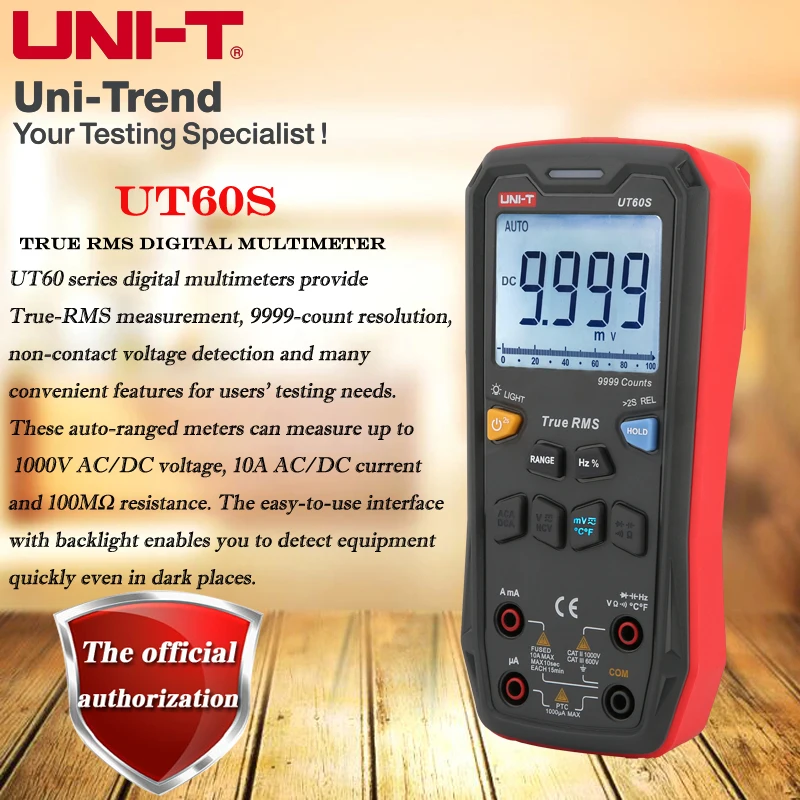 Цифров мултицет UNIT UT60S True RMS/полнокнопочный на универсален цифров м/съпротива капацитет на честотата на температурата Изображение 0 