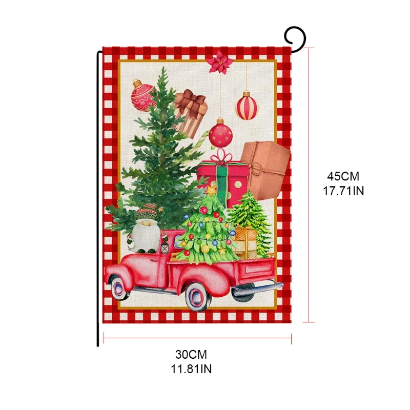 Коледен Градински Флаг Дядо Коледа, Снежен Човек Печат Закрит И Открит Начало Декор Знамена Изображение 5 