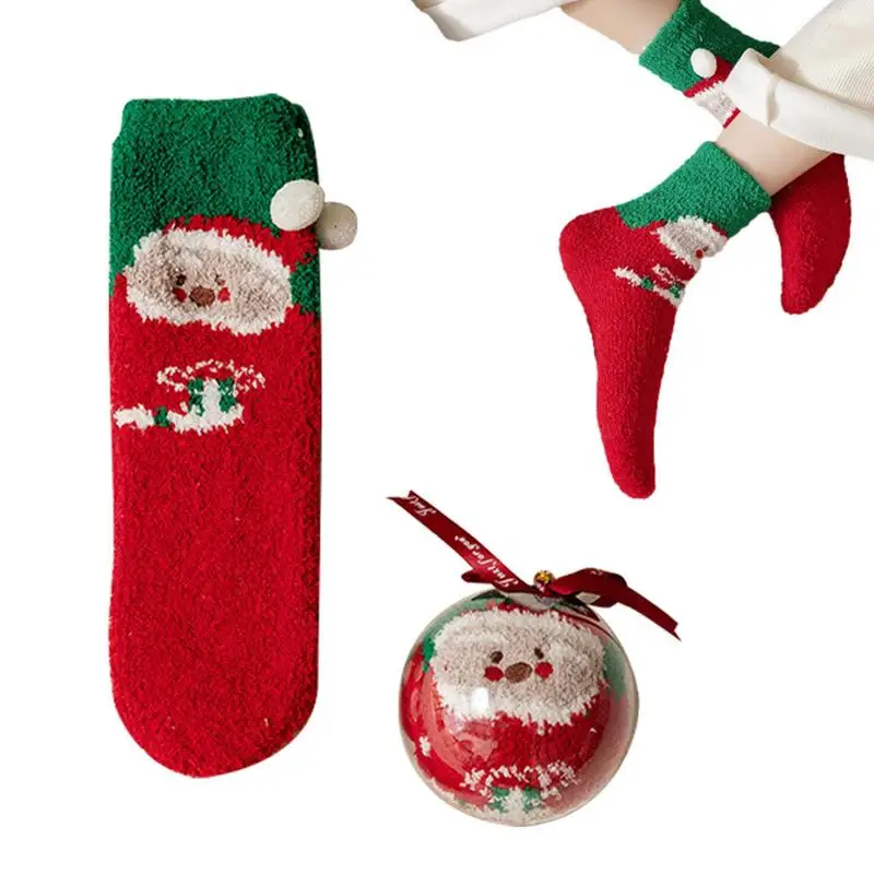 Пухкави Сладки Чорапи Ластични Унисекс Забавни Пухкави Чорапи За Коледа Топли И Уютни Пухкави Чорапи Празнична Доставка За Жени, Мъже Юноши