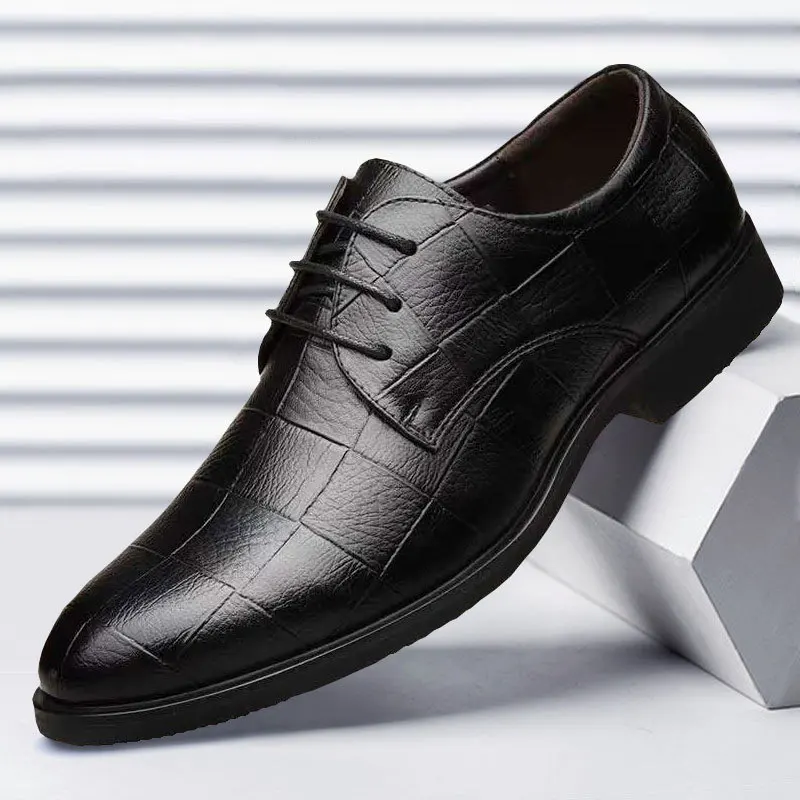 Мъжка Кожена Дишаща Мъжки обувки на равна подметка, Бизнес Официалната Ежедневни Обувки в британския стил, Нови предмети, Мъжки обувки дантела, Модни Обувки 2022