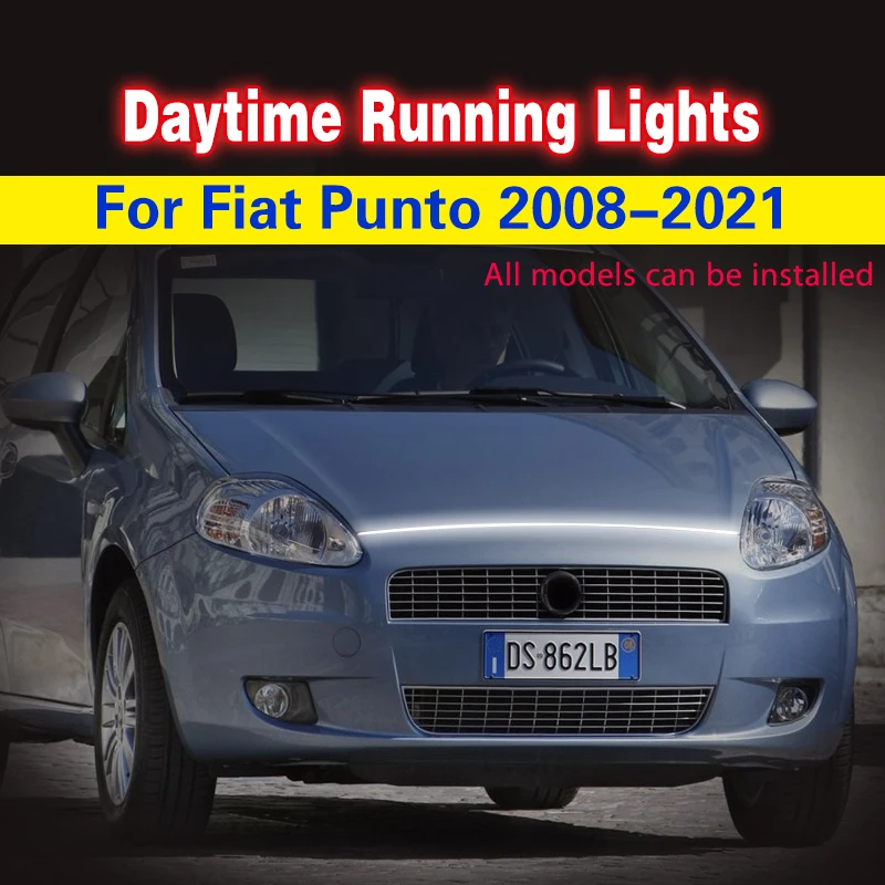 За Fiat Punto 2008-2021 Авто LED Противотуманный Фенер Дневен Ходова Светлини DRL Водоустойчива Гъвкава Светлинна Ивица Декоративна Околна Лампа 12v