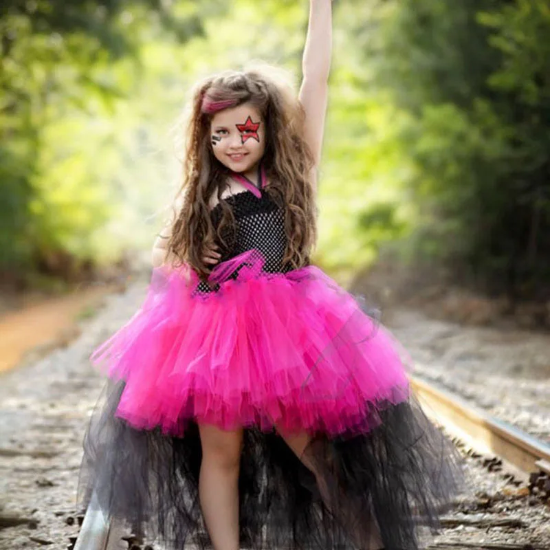 Дантелено рокля-пакетче принцеса на Хелоуин за момичета, Окото пола, детска вечерна рокля с опашка за Подиум, маскировочные костюми за деца 1-12 години