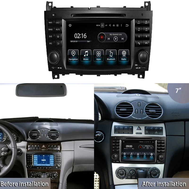 ShunSihao авто стил авто мултимедиен радио, за да Benz W203 C 2004-2007 CLK 2004-2005 GPS навигация авторадио carplay Android 10 Изображение 2 