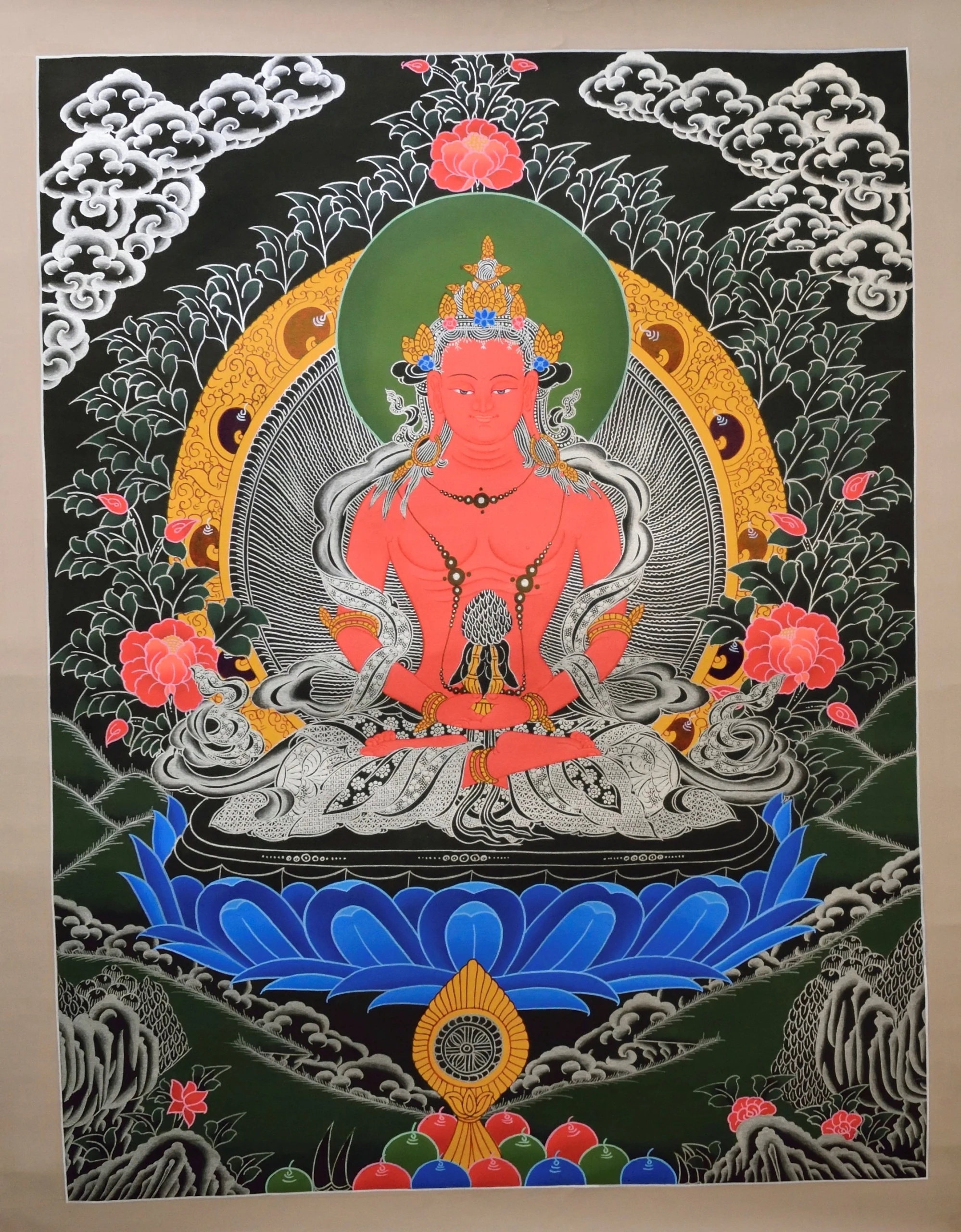 Непал Тханка Буда Изкуството На Рисуване На Покривката На Интериора Уникален Дизайн Изображение 2 